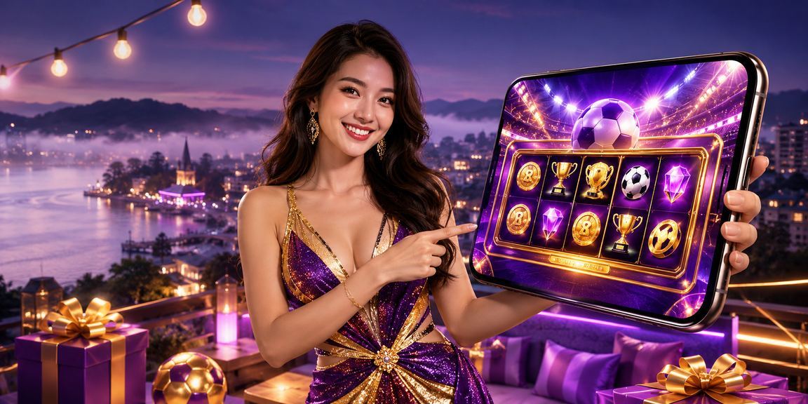 Khung cảnh bãi biển Đà Lạt với người chơi slot game trên điện thoại di động