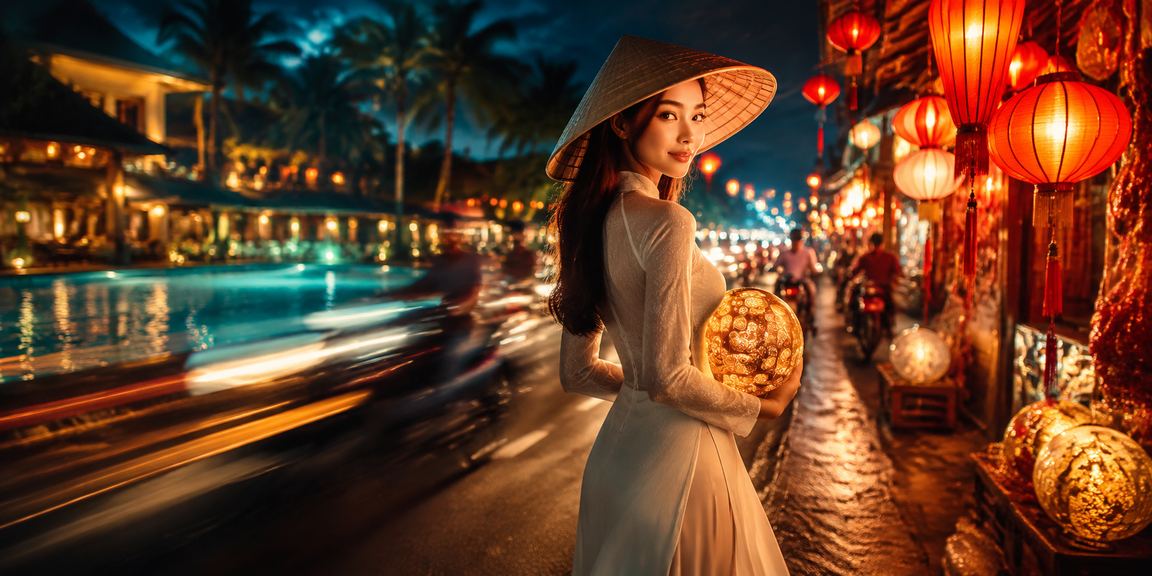 Người phụ nữ đội nón lá tại Mũi Né cầm vé số và điện thoại kiểm tra thông tin cá cược