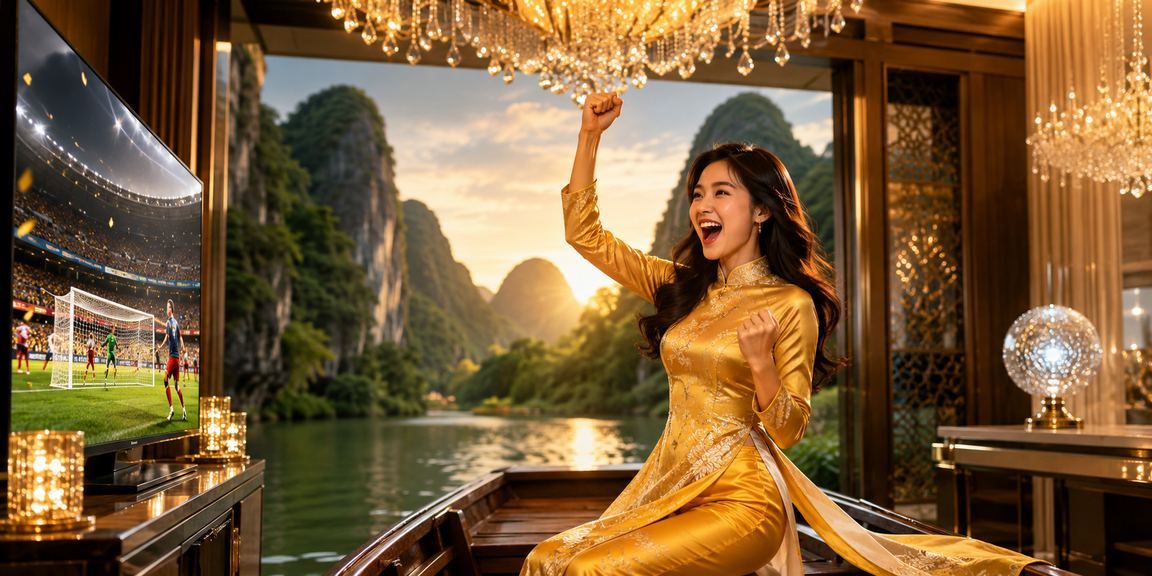 Người phụ nữ mặc áo dài tại Ninh Bình kiểm tra thông tin cá cược và giao dịch trên điện thoại